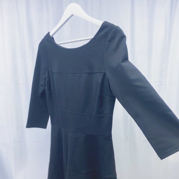 Banana Republic Dainty Little Black Dress Fit & Flare Flirty Midi Outfit - Picture 2 of 15